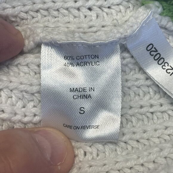 Vintage Womens Chunky Apres Ski Quarter Zip Crop Sweater Small Hipster Snowboard - Picture 10 of 11